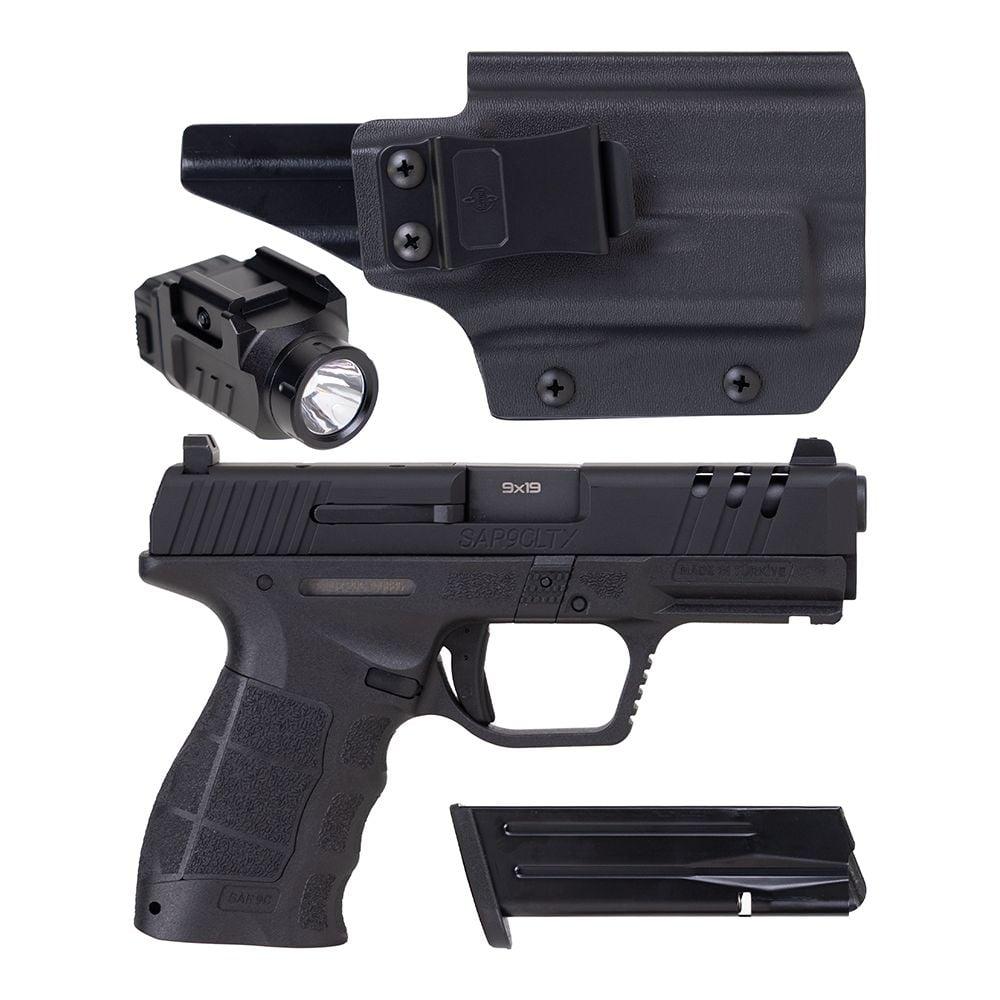 SAR SAR9 Compact LX Package 4.1" 9mm 15rd Pistol W/ Weapon Light and Holster