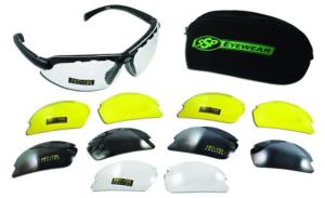 SSP Eyewear Top Focal Shooting Glasses Premier Kit, 1.00, Matte Black Frame, Amber, Clear, and Smoked Lenses, TF100 PREMIER KIT