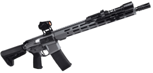 Shark Coast Tactical 300-100-1002-04 Grey Night Bundle 5.56 NATO 30+1 16" Black Nitride Threaded Barrel  Custom Grey Cerakote Picatinny Rail Aluminum Receiver  Magpul SL-K Black Polymer Stock  StreamLight ProTac Rail Light & Vortex Crossfire Red Dot