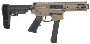 Brigade BM-9 Pistol 9mm Forged Receiver 6.5" Barrel SBA3 Tactical Brace 5" M-Lok Rail Mini Can Flat Dark Earth
