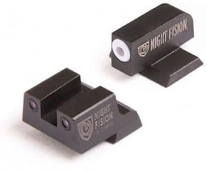 Night Fision Perfect Dot Night Sight Set w/Front, Square Rear, White Front w/Green Tritium, Black Rear w/Green Tr, Fits Canik TP9SF ELITE/TP9SF/TP9SA, CNK-027-003-WGZG