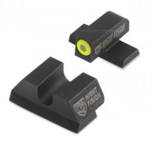 Night Fision Perfect Dot Night Sight Set w/Front, U Rear, Yellow Front w/Green Tritium, Blank Rear, Fits Sig Sauer .40 S&W & .45 ACP Caliber P-Series , SIG-176-014-YGZX