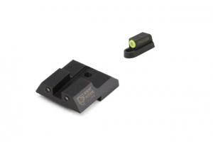 Night Fision Perfect Dot Front Night Sights w/ Square Notch Rear for CZ-USA, Yellow Front w/ Green Tritium - Black Rear w/ Gree, fits P-07 & P-09, CZU-076-003-YGZG