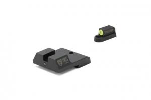 Night Fision Perfect Dot Accur8 Front Night Sights w/ Square Notch Rear for CZ-USA, Yellow Front w/ Green Tritium - Black Rear w/ Gree, fits P-07, P-09, CZU-077-015-YGZG