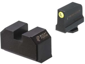 Night Fision Optics Ready Stealth Lower 1/3rd Night Sight Set For Glock 17/19/34 W/ Rmr/507c/sro/acro - Yellow Front Ring, Blank Rear Sight - GLK-001-330-353-YGZX