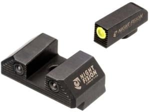 Night Fision Optics Ready Stealth Glock Night Sight Set, Glock 19/17/45/23 w/ Holosun SCS, Yellow Front, GLK-001-163-175-YGZG