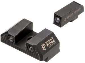 Night Fision Optics Ready Stealth Glock Night Sight Set, Glock 19/17/45/23 w/ Holosun SCS, Black Front, GLK-001-163-175-ZGZG