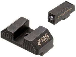 Night Fision Optics Ready Stealth Night Sight Set For Glock 19/17/45/23 W/ Holosun Scs - Black Front, Blank Rear - GLK-001-163-175-ZGZX