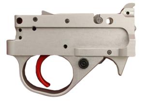 KIDD Innovative Design Two Stage Trigger Unit For Ruger 1022, Curved Extended, Silver Red, TG2-S-RC-X