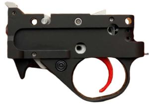 KIDD Innovative Design Two Stage Trigger Unit For Ruger 1022, Curved Extended, Black Red, TG2-B-RC-X