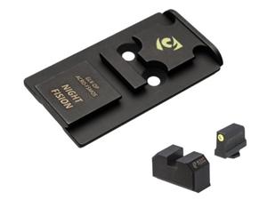 Night Fision Sight & Optic Plate Combo, ACRO to Glock Standard MOS - Tritium Front