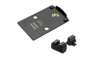 Night Fision Sig P320 Optic Plate + Backup Sight Combo - Black
