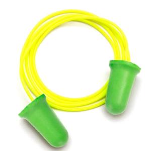 Pyramex Green Bell Shaped Plug-yellow corded-Polybag w/dispenser- 100 pair