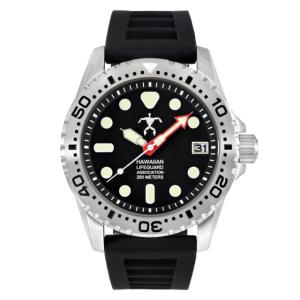 Hawaiian Lifeguard Association Dive Watches, Black Dial, Black Strap, Steel, One Size, HLA 5401