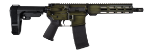 Shark Coast Tactical SCC07183GRNBWP Distressed 556 NATO 301 1050 Black Nitride Threaded Barrel Aluminum Receiver wPicatinny Rail MLOK Handguard Polymer SB Tactical SBA3 Brace Magpul MOE Gri