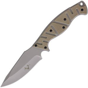 V NIVES 30015 Altered Beast Gray Finish D2 Tool Steel Knife with Coyote Brown G10 Handle