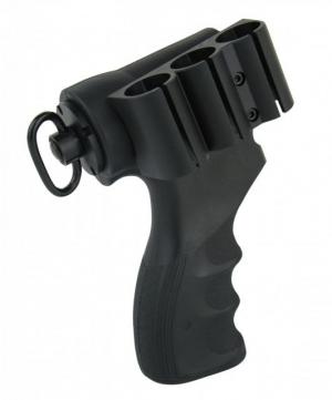 Tacfire Remington 870 Shotgun Pistol Grip For 6-Position Stock w/5 Side 1in Shotgun Mag Tube Mount, Black, MSG015