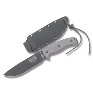 ESEE 6P B Black Blade Gray Micarta Handles Black Sheath
