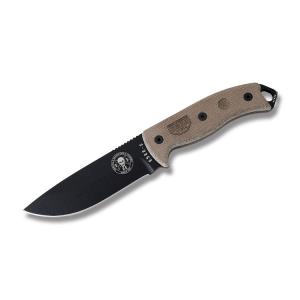 ESEE-5P Black 1095 carbon Steel Blade Brown Canvas Micarta Handle Knife Only