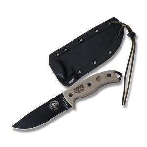 ESEE-5P Black 1095 Carbon Steel Blade Tan Micarta Handle
