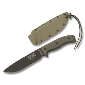 ESEE-6 Black 1095 Carbon Steel Blade Grey Micarta Handles