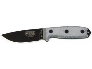 ESEE Knives ESEE-3 Fixed Blade Knife 3.88 Drop Point 1095 Carbon Steel Blade Micarta Handle - 870264"
