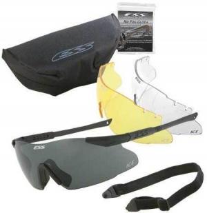 ESS ICE 2.4 Eyeshield System w/ Black Frame, 3 Lens Average Size 740-0020