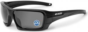 ESS Rollbar Ballistic Sunglasses ,Black Frame w/Silver ESS Logo, Polarized Mirrored Gray Lens EE9018-04