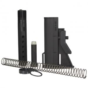 JE Machine Tech Buffer Tube Receiver Extension & CQB Micro Stock, AR-15/ M4, Mil-Spec, 6-Position Buffer, 4-Position Stock, Black, PS-ST9B+PS-BTM Combo