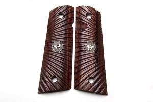 Wilson Combat Grips, Full-Size, Coco Bolo, Starburst Pattern, Flat Bottom, Brown, 351CSBF