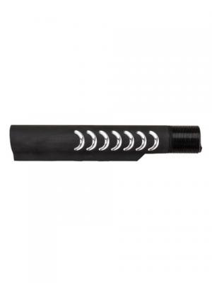 Luth-AR Commerical Scallop Carbine Buffer Tube, AR-10/ AR-15, 5.56x45mm NATO/ 7.62x51mm NATO, 7.25in Length, 6 Positions, 6061-T6 Aluminum, Anodized, Black, BS-15SC