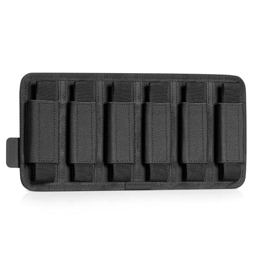 Savior Equipment Tactical Pistol Mag Pouch 9mm .40 45ACP Open-Top Single & Double Stack Mag Holder Softshell Mags Storage Universal Magazine Carrier, Elastic Band to Hold Tight, Hook-Backed Panel