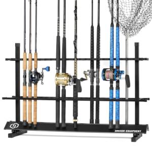 Savior Equipment Aluminum Fishing Rod Rack, 48 Slot, Carbon Black, 46.5in x 30.25in x 14.75in, RK-FRODAL-48-BK