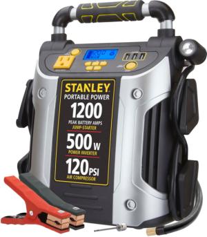 Stanley 1200 Peak Amp 12V Jump Starter, Power Station Marketing Product Title & Air Compressor, Yellow/Black, J5CPD