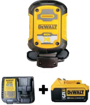 DeWALT 1 Amp Professional Battery Maintainer Kit With 20V Lithium Battery Pack Plus Charger, Yellow/Black, DXAEOBDK