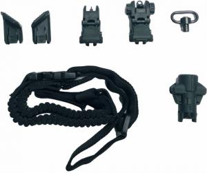CAA Advanced Upgrade Kit, MCK/Micro Roni, MCKFL Flashlight/MCKFBUS Front Flip-Up Sight/MCKRBUS Rear Flip-Up Sight/MCKTHR Thumb Rest/MCKOPS One Point Sling/MCKPBSS Sling Swivel, Black, MCKADK