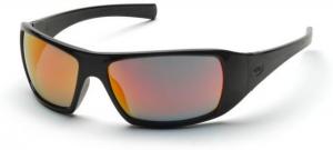 Pyramex Goliath Safety Glasses - Black Frame and Ice Orange Mirror Lens SB5645D
