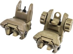 Tiger Rock Tactical Polymer Flip up Front and Rear Sight TAN, Tan, RSPOL-T