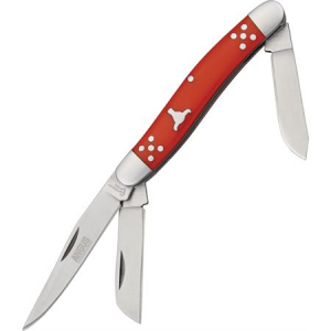 Cattlemans Cutlery 0001RD Brangas Stockman Folding Pocket Knife with Burnt Orange Delrin Handle