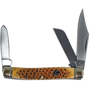 Roper Knives 0001CPV Pit Viper Stockman Folding Knife with Pitted Handle