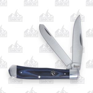 ABKT Cattleman's Cutlery Cowhand Blue Trapper Folding Knife