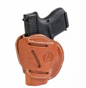 1791 Gunleather 3 Way Multi-Fit OWB Concealment Holster, Glock 26, Ruger LC9, S&W MP9, Ambidextrous, Classic Brown, Size 3, 3WH-3-CBR-A