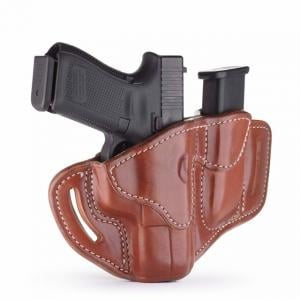 1791 Gunleather Combo Open Top Multi-Fit Belt Holster 2.1 and Mag 1.2, S&W MP9, Taurus PT111, Right Hand, Classic Brown, Size 2.1, BH2.1M1.2-CBR-R