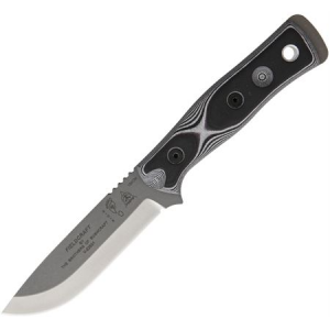 Tops Knives BROS154WB Fieldcraft B.O.B. Hunter Fixed Blade Knife with Gray and Black Handles