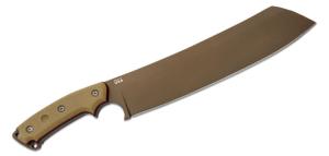 Tops Knives El Chete Fixed Blade Knife, 12 in, Midnight Bronze Blade, 1095 RC 56-58 Steel, Black Canvas Micarta Handle, ELCH-03