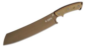 Tops Knives El Chete Fixed Blade Knife, 12 in, Midnight Bronze Blade, 1095 RC 56-58 Steel, Black Canvas Micarta Handle, w/dangler, ELCH-04