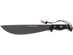 TOPS Knives Yacare 10.0 Machete 10.25 Recurve 1095 High Carbon Alloy Blade Canvas Micarta Handle Black - 671375"