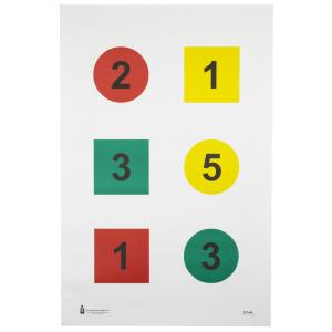 Action Target Discretionary Command Training Target (Version 4-A) 23" x 35" Black Blue Red Yellow 100 Pack