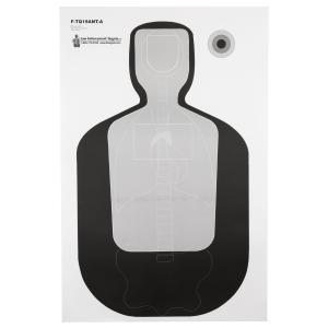 Action Target TQ-19 Qualification Target with Vital Anatomy 23"x35" Paper Target Black and Gray 100 Pack