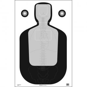 Action Target F-TQ15ANT-A Vital Anatomy/TQ-19 Scoring Target 23x35 Inch 100 Per Case, Black & Gray, Oversize, F-TQ19ANT-A